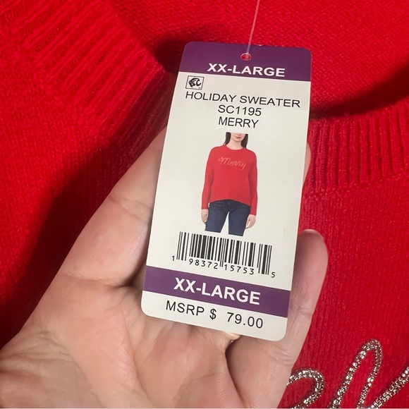 NWT Vince Camuto Merry Red Sweater - Picture 3 of 8